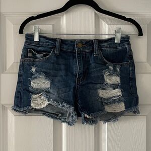 Just USA Blue Distressed Jean Shorts